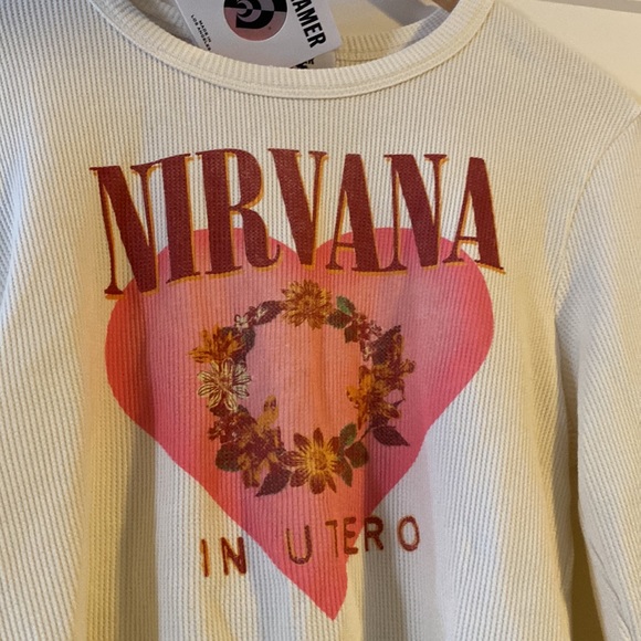 BNWT Cropped Long Sleeve Nirvana thermal tee - Picture 2 of 5